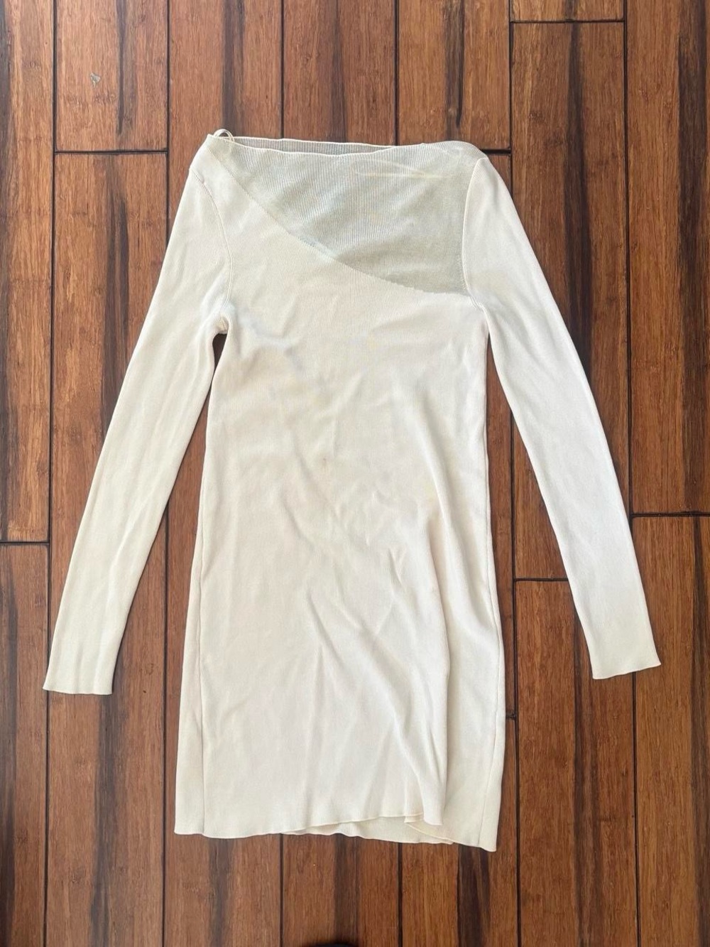 cream off the shoulder mini dress - zara